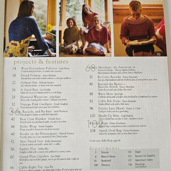 Interweave Knits Spring 2005 Magazine Featuring Knitwear Designs & Patterns For - Picture 2 of 16